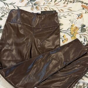 Nasty Gal Chocolate Faux Leather Pants